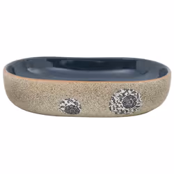 Lavabo da Appoggio Sabbia e Blu Ovale 59x40x14 cm Ceramicacod mxl 83589 - Vista aggiuntiva 3
