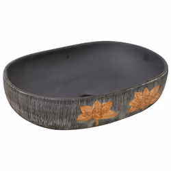 Lavabo da Appoggio Grigio e Nero Ovale 59x40x14 cm Ceramicacod mxl 131499 - Vista aggiuntiva 2