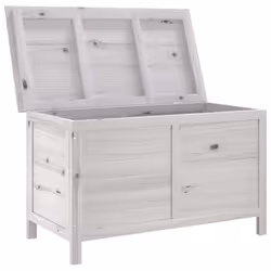 vidaXL Contenitore Giardino Bianco 99x49,5x58,5cm Legno Massello Abete - Vista aggiuntiva 3