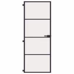 Porta per Interni Nera 76x201,5cm Vetro Temperato e Alluminiocod mxl 83800 - Vista aggiuntiva 3