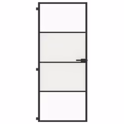 Porta per Interni Nera 83x201,5cm Vetro Temperato e Alluminiocod mxl 131717 - Vista aggiuntiva 3