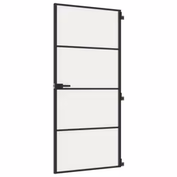 Porta Interni Sottile Nera 93x201,5cm Vetro Temperato Alluminiocod mxl 107738 - Vista aggiuntiva 2