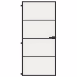 Porta Interni Sottile Nera 93x201,5cm Vetro Temperato Alluminiocod mxl 107738 - Vista aggiuntiva 3