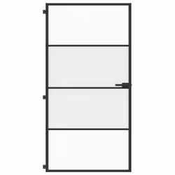 Porta Interni Sottile Nera 102,5x201,5Vetro Temperato Alluminiocod mxl 83802 - Vista aggiuntiva 3