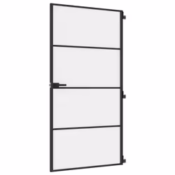 Porta Interni Sottile Nera 102,5x201,5Vetro Temperato Alluminiocod mxl 107739 - Vista aggiuntiva 2