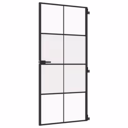 Porta Interni Sottile Nera 93x201,5cm Vetro Temperato Alluminiocod mxl 107740 - Vista aggiuntiva 2
