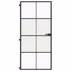 Porta Interni Sottile Nera 93x201,5cm Vetro Temperato Alluminiocod mxl 107740 - Vista aggiuntiva 3