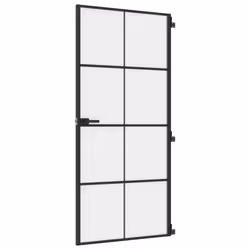 Porta Interni Sottile Nera 93x201,5cm Vetro Temperato Alluminiocod mxl 83801 - Vista aggiuntiva 2