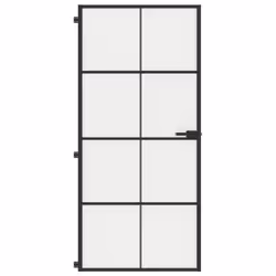 Porta Interni Sottile Nera 93x201,5cm Vetro Temperato Alluminiocod mxl 83801 - Vista aggiuntiva 3