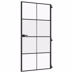 Porta Interni Sottile Nera 102,5x201,5Vetro Temperato Alluminiocod mxl 131720 - Vista aggiuntiva 2