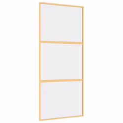 Porta Scorrevole Dorata 90x205 Vetro Trasparente ESG Alluminiocod mxl 107686 - Vista aggiuntiva 2