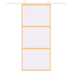Porta Scorrevole Dorata 90x205 Vetro Trasparente ESG Alluminiocod mxl 107686 - Vista aggiuntiva 3