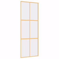 Porta Scorrevole Dorata 76x205 Vetro Trasparente ESG Alluminiocod mxl 107689 - Vista aggiuntiva 2