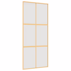Porta Scorrevole Dorata 90x205 Vetro Smerigliato ESG Alluminiocod mxl 131664 - Vista aggiuntiva 2