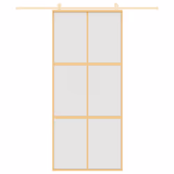 Porta Scorrevole Dorata 90x205 Vetro Smerigliato ESG Alluminiocod mxl 131664 - Vista aggiuntiva 3