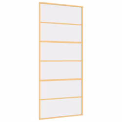 Porta Scorrevole Dorata 90x205 Vetro Trasparente ESG Alluminiocod mxl 107690 - Vista aggiuntiva 2