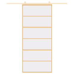 Porta Scorrevole Dorata 90x205 Vetro Trasparente ESG Alluminiocod mxl 107690 - Vista aggiuntiva 3