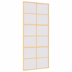 Porta Scorrevole Dorata 90x205 Vetro Smerigliato ESG Alluminiocod mxl 131668 - Vista aggiuntiva 2
