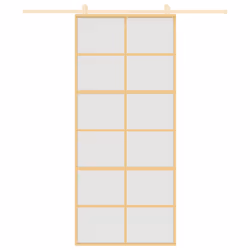 Porta Scorrevole Dorata 90x205 Vetro Smerigliato ESG Alluminiocod mxl 131668 - Vista aggiuntiva 3