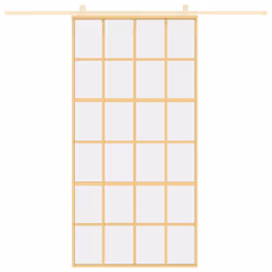 Porta Scorrevole Oro 102,5x205 Vetro Trasparente ESG Alluminiocod mxl 83756 - Vista aggiuntiva 3
