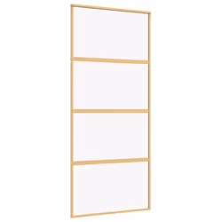 Porta Scorrevole Dorata 90x205 Vetro Trasparente ESG Alluminiocod mxl 131669 - Vista aggiuntiva 2