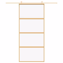 Porta Scorrevole Dorata 90x205 Vetro Trasparente ESG Alluminiocod mxl 131669 - Vista aggiuntiva 3