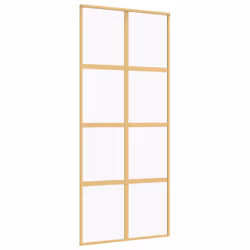 Porta Scorrevole Dorata 90x205 Vetro Trasparente ESG Alluminiocod mxl 131672 - Vista aggiuntiva 2