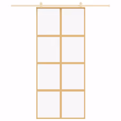 Porta Scorrevole Dorata 90x205 Vetro Trasparente ESG Alluminiocod mxl 131672 - Vista aggiuntiva 3