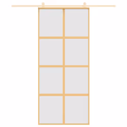 Porta Scorrevole Dorata 90x205 Vetro Smerigliato ESG Alluminiocod mxl 83757 - Vista aggiuntiva 3