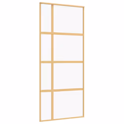 Porta Scorrevole Dorata 90x205 Vetro Trasparente ESG Alluminiocod mxl 131674 - Vista aggiuntiva 2
