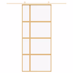 Porta Scorrevole Dorata 90x205 Vetro Trasparente ESG Alluminiocod mxl 131674 - Vista aggiuntiva 3