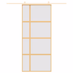 Porta Scorrevole Dorata 90x205 Vetro Smerigliato ESG Alluminiocod mxl 107696 - Vista aggiuntiva 3
