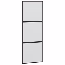 Porta Scorrevole Nera 76x205 cm in Vetro Temperato e Alluminiocod mxl 131749 - Vista aggiuntiva 2