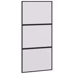 vidaXL Porta Scorrevole Nera 102,5x205 cm Vetro Temperato e Alluminio - Vista aggiuntiva 2