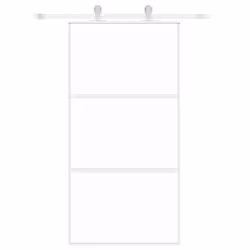 Porta Scorrevole Bianca 102,5x205cm Vetro Temperato e Alluminiocod mxl 107773 - Vista aggiuntiva 3