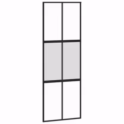 Porta Scorrevole Nera 76x205 cm in Vetro Temperato e Alluminiocod mxl 107776 - Vista aggiuntiva 2