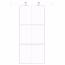 Porta Scorrevole Bianca 90x205 cm Vetro Temperato e Alluminiocod mxl 131754 - Vista aggiuntiva 3