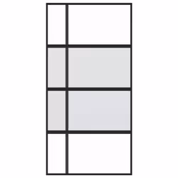 Porta Scorrevole Nera 102,5x205 cm Vetro Temperato e Alluminiocod mxl 83821 - Vista aggiuntiva 3
