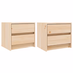 Comodini 2 pz 40x31x35,5 cm in Legno Massello di Pinocod mxl 94933 - Vista aggiuntiva 2