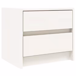 Comodino Bianco 40x31x35,5 cm in Legno Massello di Pinocod mxl 70915 - Vista aggiuntiva 2