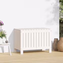 vidaXL Contenitore Giardino Bianco 76x42,5x54cm Legno Massello di Pino - Vista aggiuntiva 3
