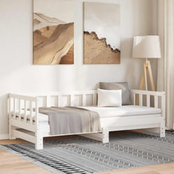 Divano Letto con Letto Estraibile Bianco 90x200cm Massello Pinocod mxl 107532