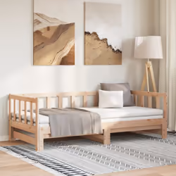 Questo versatile divano letto estraibile in legno può essere utilizzato come letto nella vostra camera da letto e si adatta p ...