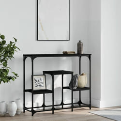 Tavolino Consolle Nero 89,5x28x76 cm in Legno Multistrato Vidaxl 81192