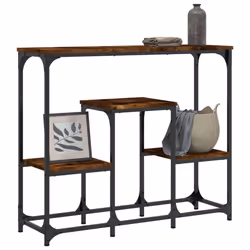 vidaXL Tavolo Consolle Rovere Fumo 89,5x28x76 cm Legno Multistrato - Vista aggiuntiva 3