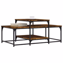 Tavolino da Salotto Rovere Fumo 102x60x45 cm Legno Multistratocod mxl 82814 - Vista aggiuntiva 3
