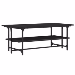 Tavolino Salotto Nero 100x50x40cm Legno Multistratocod mxl 130736 - Vista aggiuntiva 2