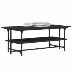 Tavolino Salotto Nero 100x50x40cm Legno Multistratocod mxl 130736 - Vista aggiuntiva 3