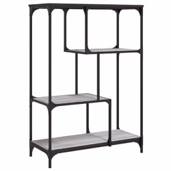 Libreria Grigio Sonoma 81x36x115 cm Legno Multistrato e Acciaiocod mxl 107297 - Vista aggiuntiva 2
