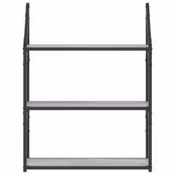 VidaXL 835452 scaffale Legno, Acciaio Grigio - Vista aggiuntiva 4